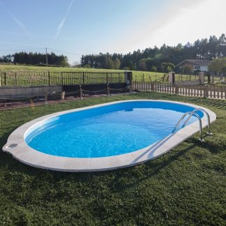 PISCINA GRE OVALE 500x300 h120 SERIE SUMATRA KIT DA INTERRARE