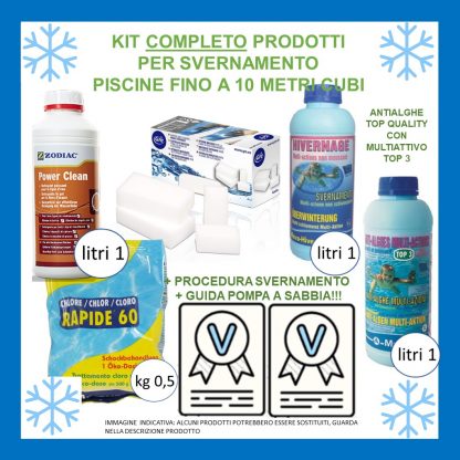 KIT DI PRODOTTI TRATTAMENTO ACQUA INVERNALE (non contiene il telo di copertura) + PROCEDURA + VIDEOTUTORIAL - immagine 11