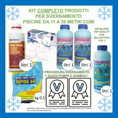 KIT DI PRODOTTI TRATTAMENTO ACQUA INVERNALE (non contiene il telo di copertura) + PROCEDURA + VIDEOTUTORIAL - immagine 10