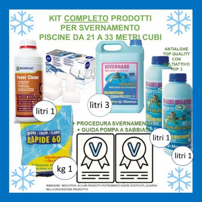 KIT DI PRODOTTI TRATTAMENTO ACQUA INVERNALE (non contiene il telo di copertura) + PROCEDURA + VIDEOTUTORIAL - immagine 9