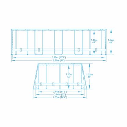PISCINA OVALE CM 610X366 H 122 BESTWAY 56719 - immagine 8