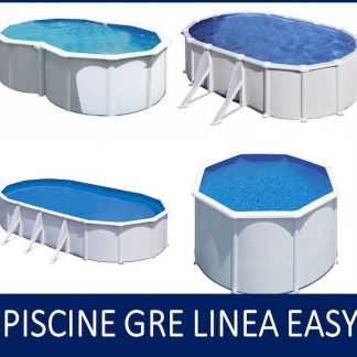 PISCINE GRE ACCIAIO - LINEA EASY (piscine bianche rotonde, ovali, a 8)