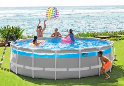 PISCINA PRISMA FRAME CLEARVIEW ROTONDA CM 488 H 122 INTEX 26730 - immagine 2