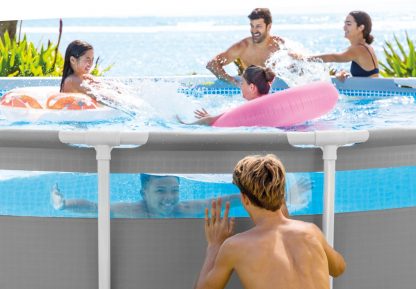 PISCINA PRISMA FRAME CLEARVIEW ROTONDA CM 488 H 122 INTEX 26730 - immagine 8