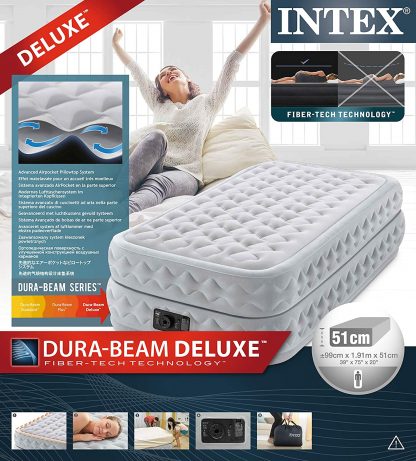 INTEX 64462 - MATERASSO DURA BEAM CON POMPA ELETTRICA INCORPORATA CM 99X191X51 - immagine 2