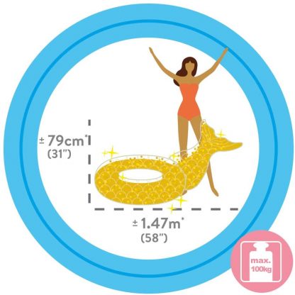 SALVAGENTE GLITTER SIRENA CM 147X107X79 - immagine 2