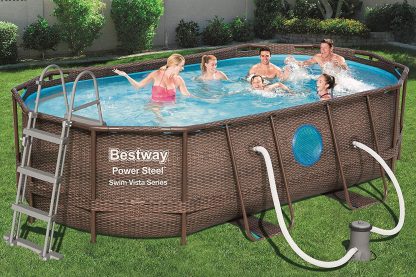 PISCINA POWER STEEL SWIM VISTA OVALE CM 427X250 H 100 BESTWAY 56714 - immagine 12