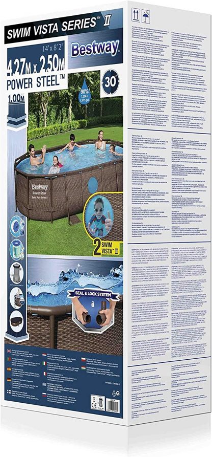 PISCINA POWER STEEL SWIM VISTA OVALE CM 427X250 H 100 BESTWAY 56714 - immagine 10