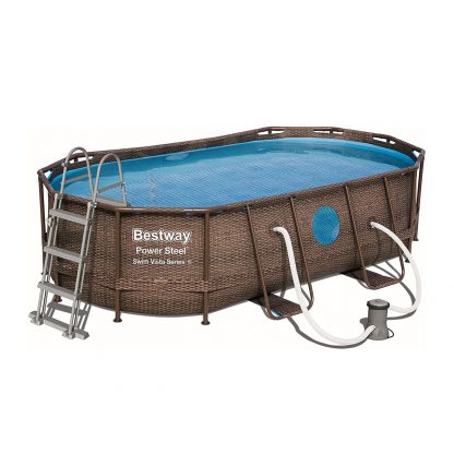 PISCINA POWER STEEL SWIM VISTA OVALE CM 427X250 H 100 BESTWAY 56714