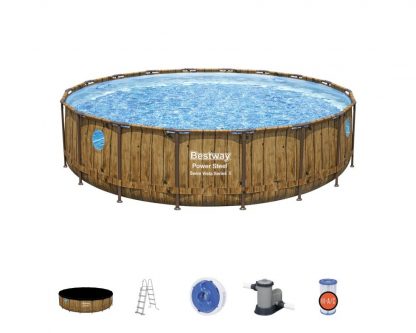 PISCINA POWER STEEL SWIM VISTA ROTONDA  CM 549 H 122 BESTWAY 56977 - immagine 2
