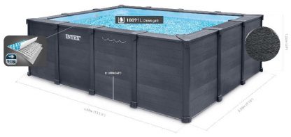 INTEX 26396 PISCINA GRAPHITE RETTANGOLARE CM 400X300 H 124 - immagine 3