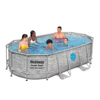 PISCINA POWER STEEL SWIM VISTA OVALE CM 427X250 H 100 BESTWAY 56714