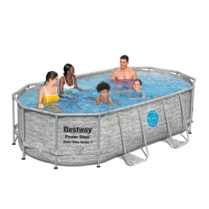 PISCINA POWER STEEL SWIM VISTA OVALE CM 427X250 H 100 BESTWAY 56714