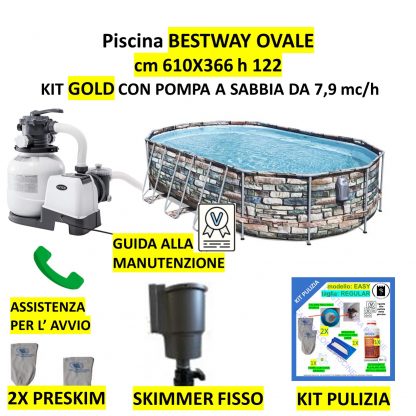 PISCINA BESTWAY OVALE 610X366 h122 COD 56719 (maggiorata)