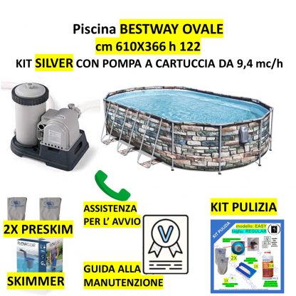 PISCINA BESTWAY OVALE 610X366 h122 COD 56719 (maggiorata) - immagine 2